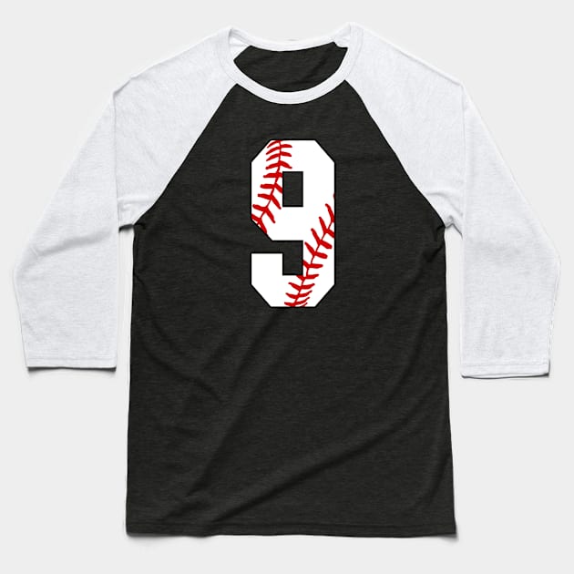 Baseball Number 9 #9 Baseball Shirt Jersey Favorite Player Biggest Fan Baseball T-Shirt by TeeCreations
